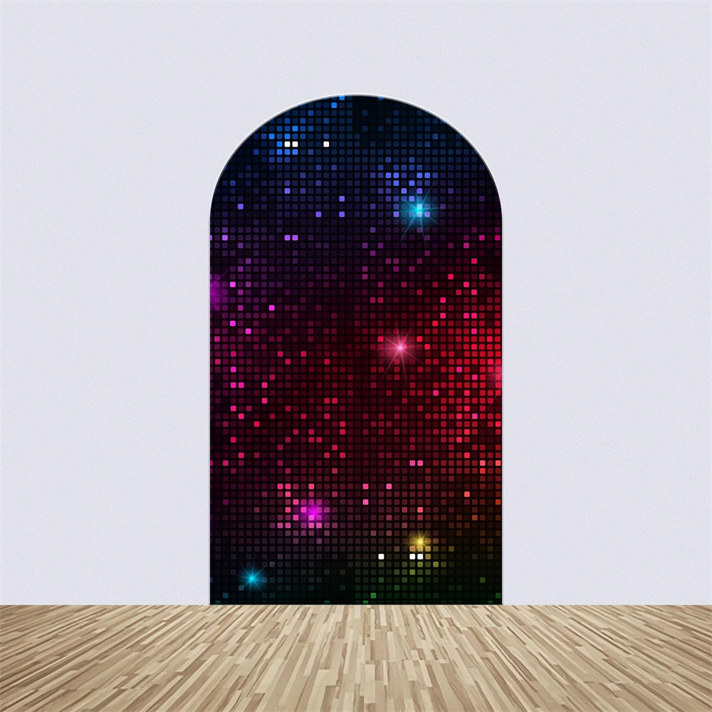 Kit de Toile de fond Arch Personnalisable Danse Nuit Néon Pixels Lumineux BRP4-207