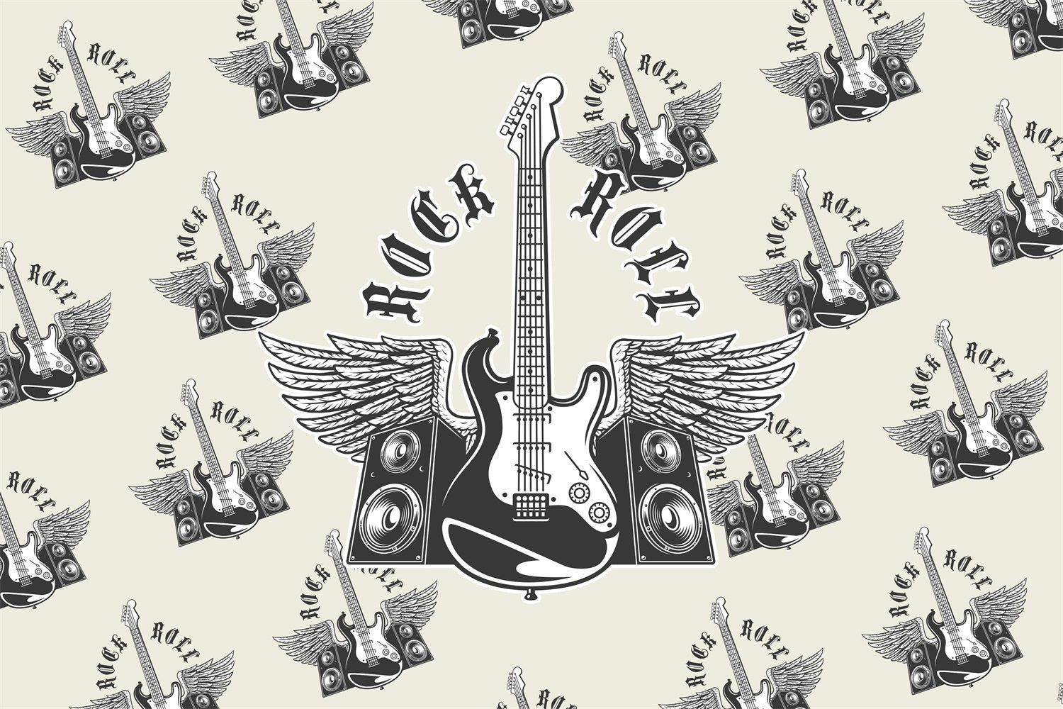 Toile de fond Danse Personnalisée Rock’n’Roll Guitare Ailes BRP4-209