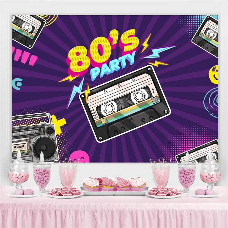 Toile de fond Danse Personnalisable Boombox Électrique Années 80 BRP4-216