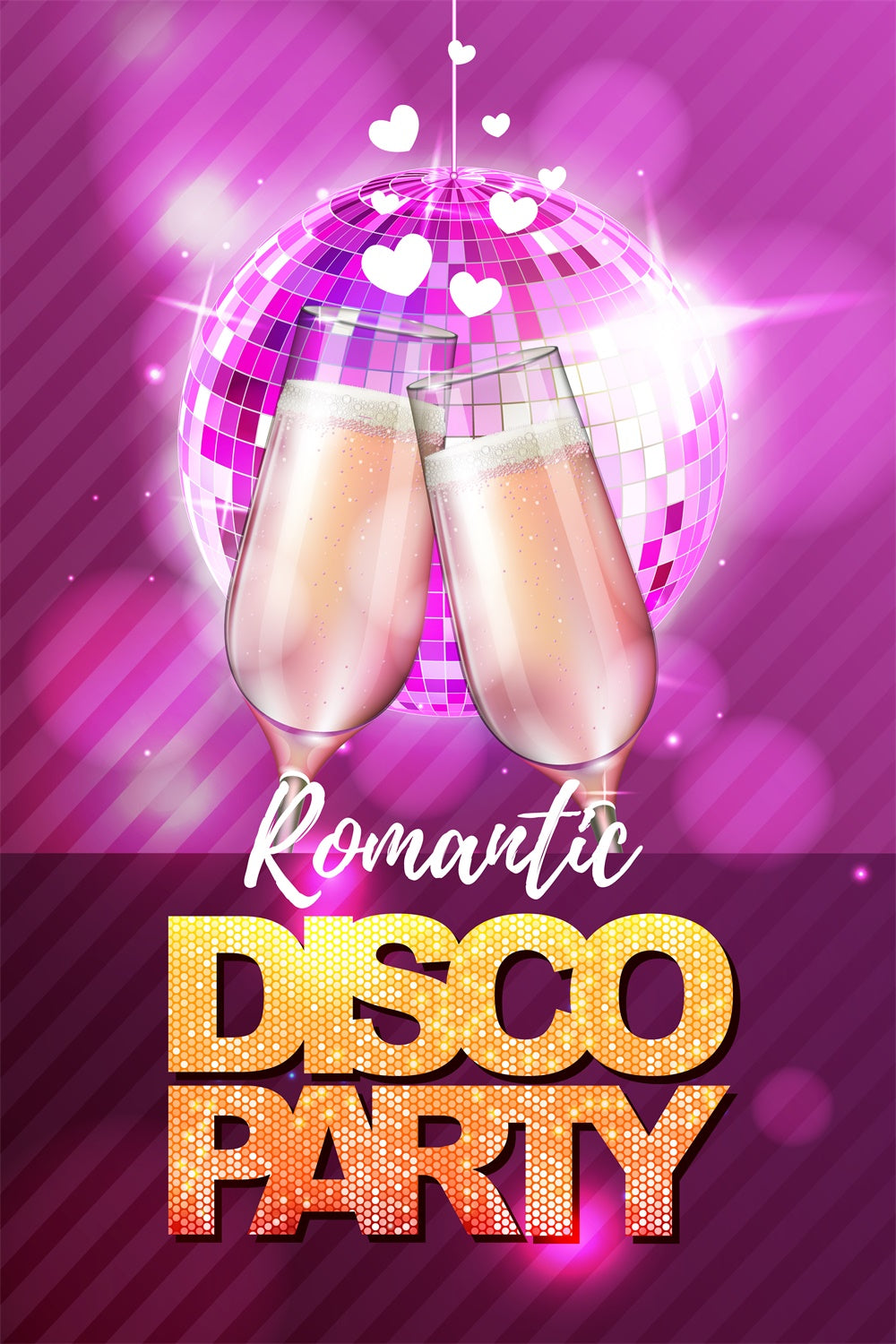 Toile de fond Danse Personnalisable Champagne Rose Romantique Disco BRP4-230