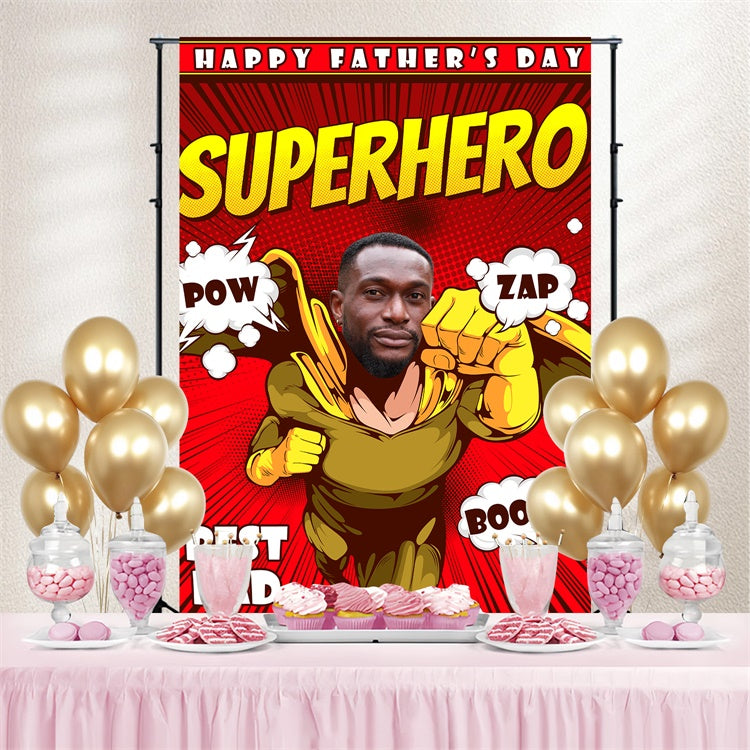 Toile de fond Fête des Pères BD Super Papa Personnalisée BRP4-66