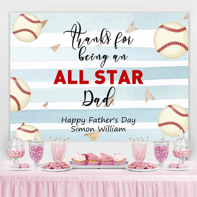 Toile de fond Fête des Pères Thème Baseball Classique Personnalisée BRP4-75