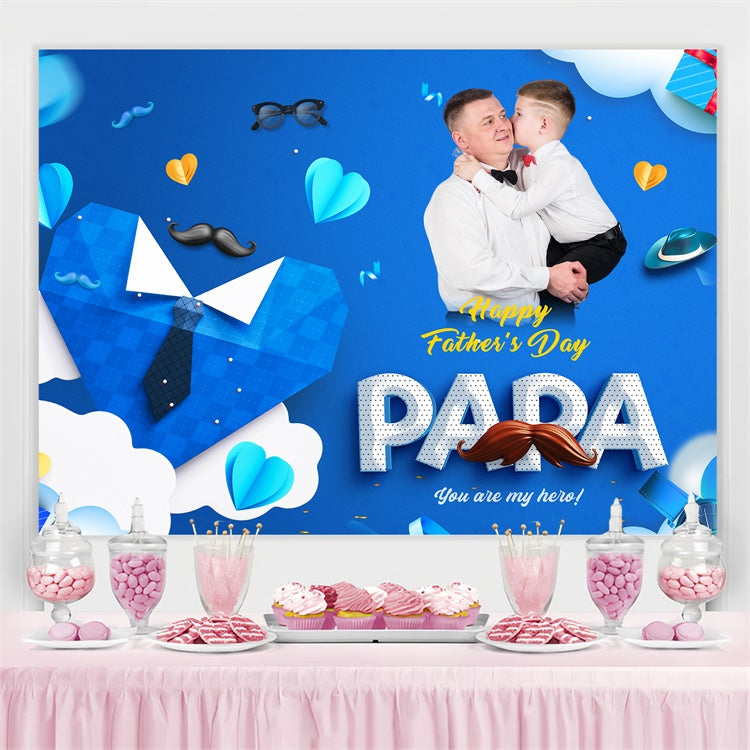 Toile de fond Fête des Pères Cravate Cœur Papier Personnalisée BRP4-88