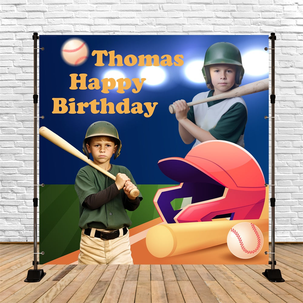 Toile de fond Anniversaire Personnalisable Terrain de Baseball Fête BRP5-114