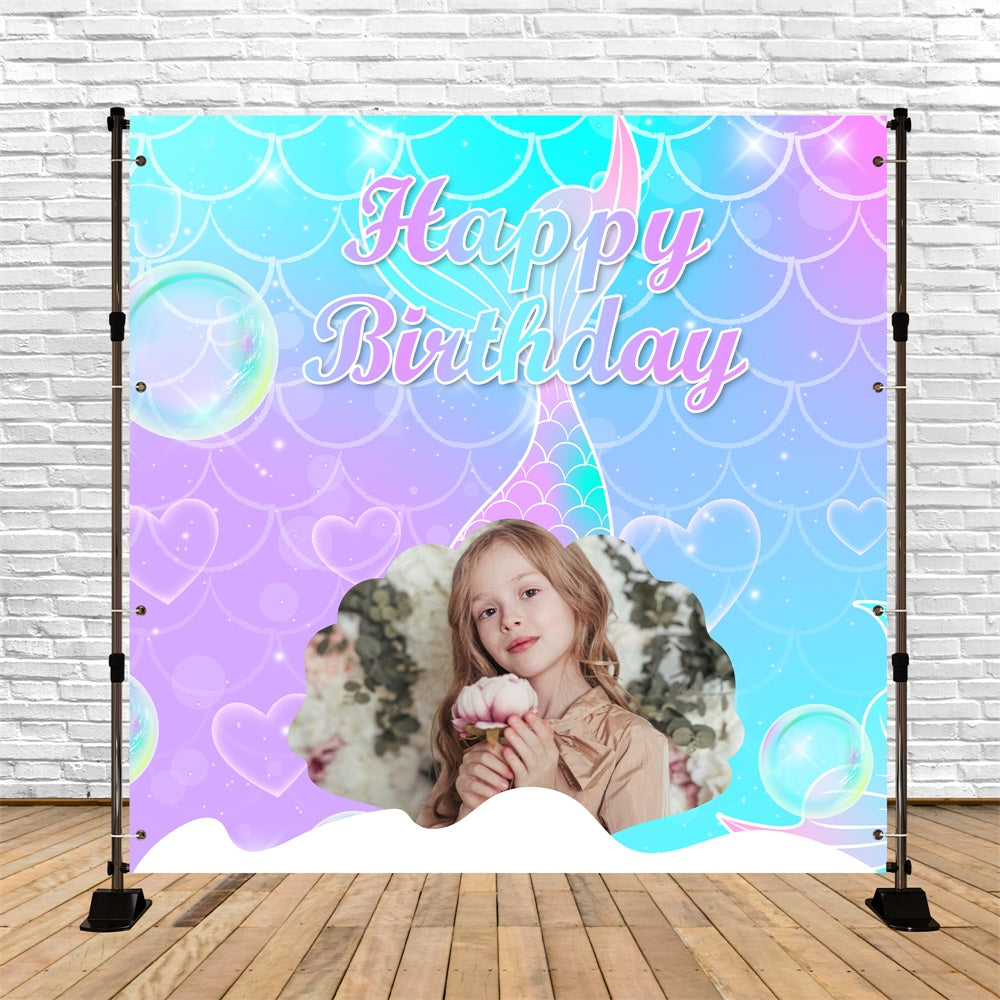 Toile de fond Anniversaire Personnalisable Fantaisie Sirène BRP5-126