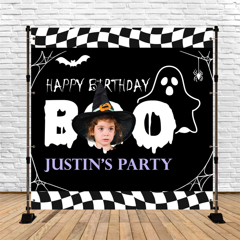 Toile de fond Anniversaire Personnalisable Halloween,Anniversaire Halloween Amusant et Effrayant BRP5-147