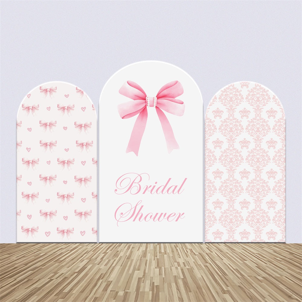 Kit de Toile de fond Arch Personnalisable Fête Nuptiale Nœud Rose Cœur BRP5-156