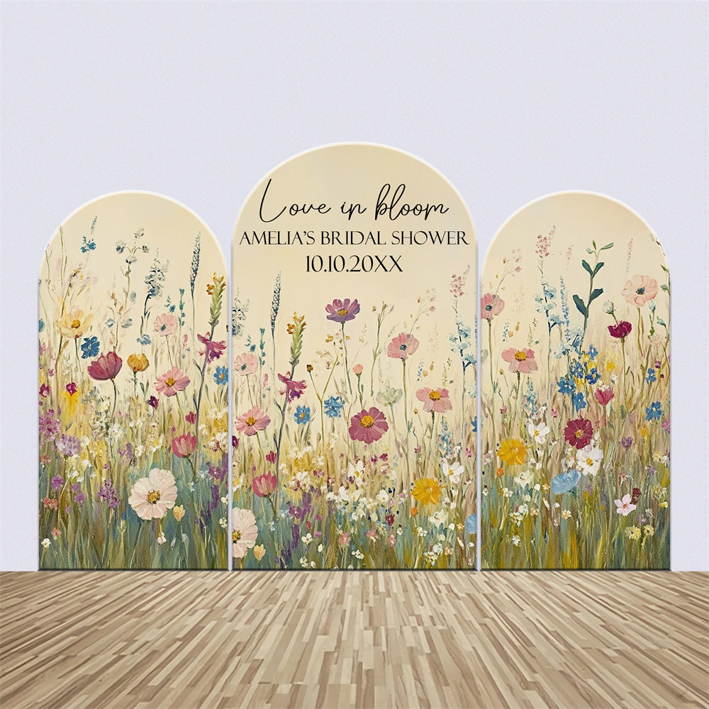 Kit de Toile de fond Arch Personnalisable Fête Nuptiale Fleurs des Champs BRP5-158