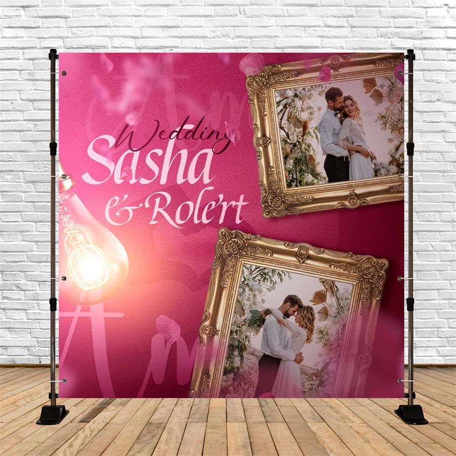 Toile de fond Mariage Photo Personnalisée Romance Encadrée Florale BRP5-166