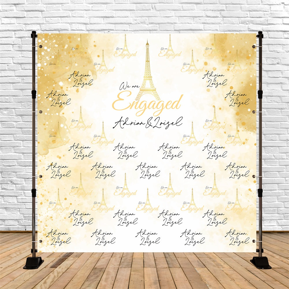 Toile de fond Mariage Idées Personnalisée Lueur Dorée Paysage Urbain Répétée BRP5-177