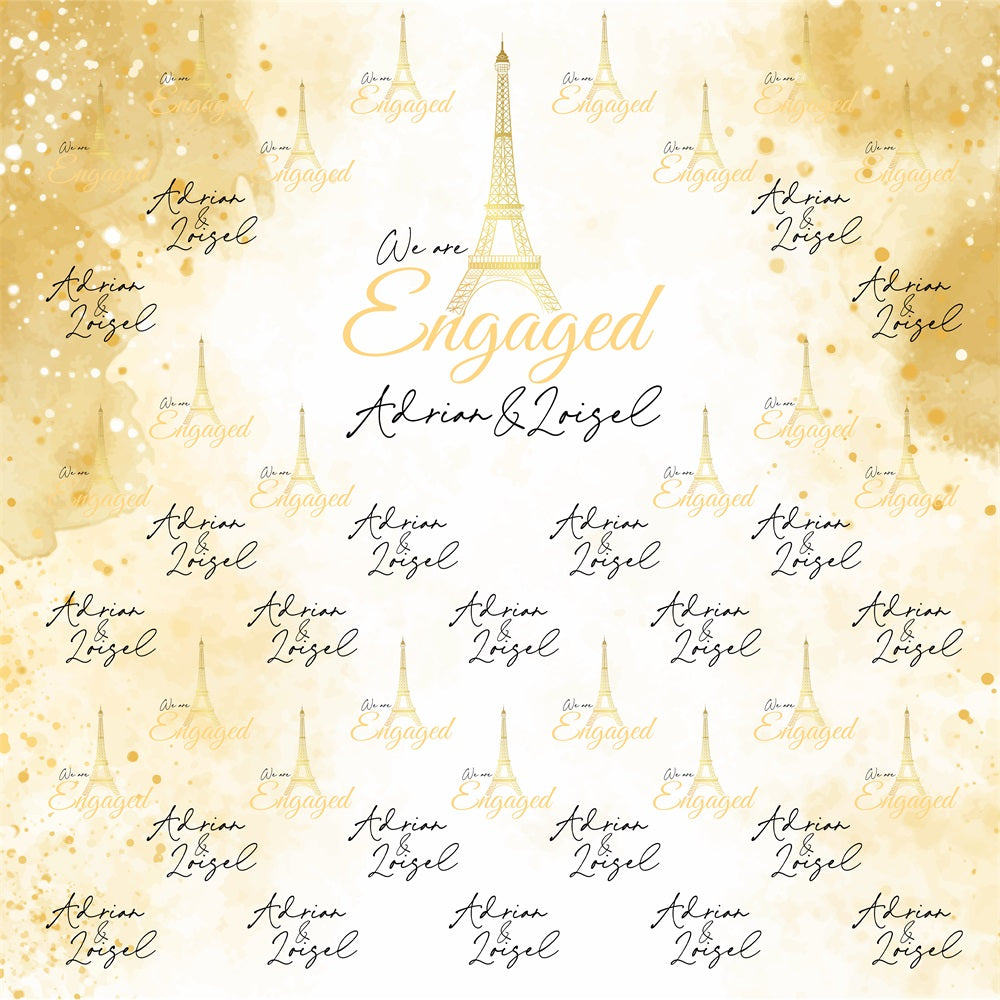 Toile de fond Mariage Idées Personnalisée Lueur Dorée Paysage Urbain Répétée BRP5-177