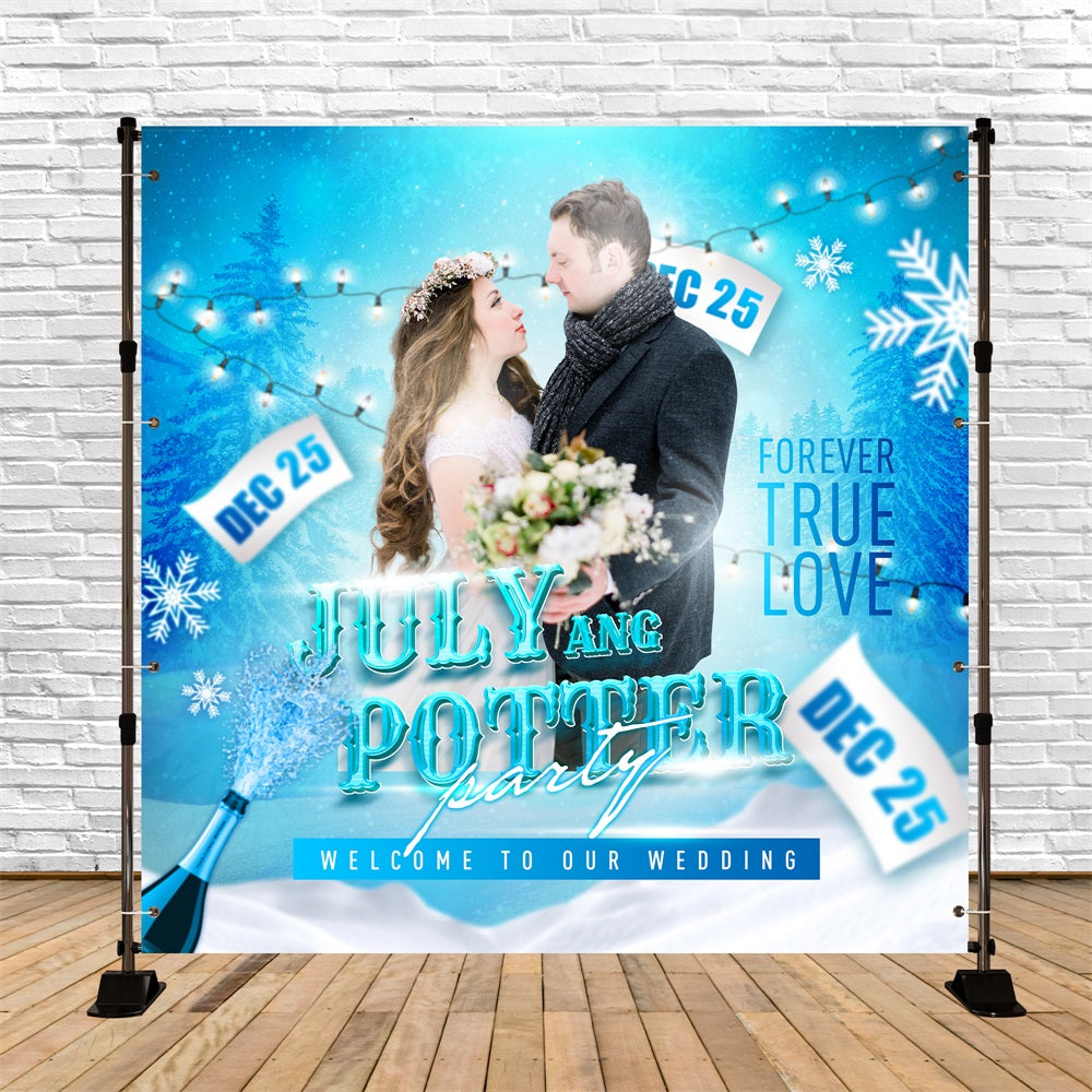 Toile de fond Mariage Idées Personnalisée Pays des Merveilles Hivernal Neige BRP5-195