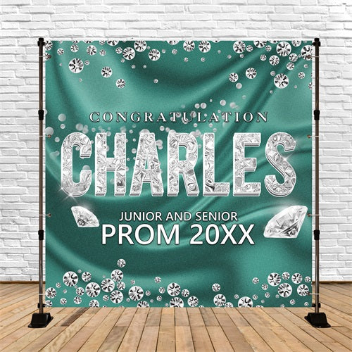 Toile de Fond de Bal Diamant Émeraude Personnalisée BRP5-201
