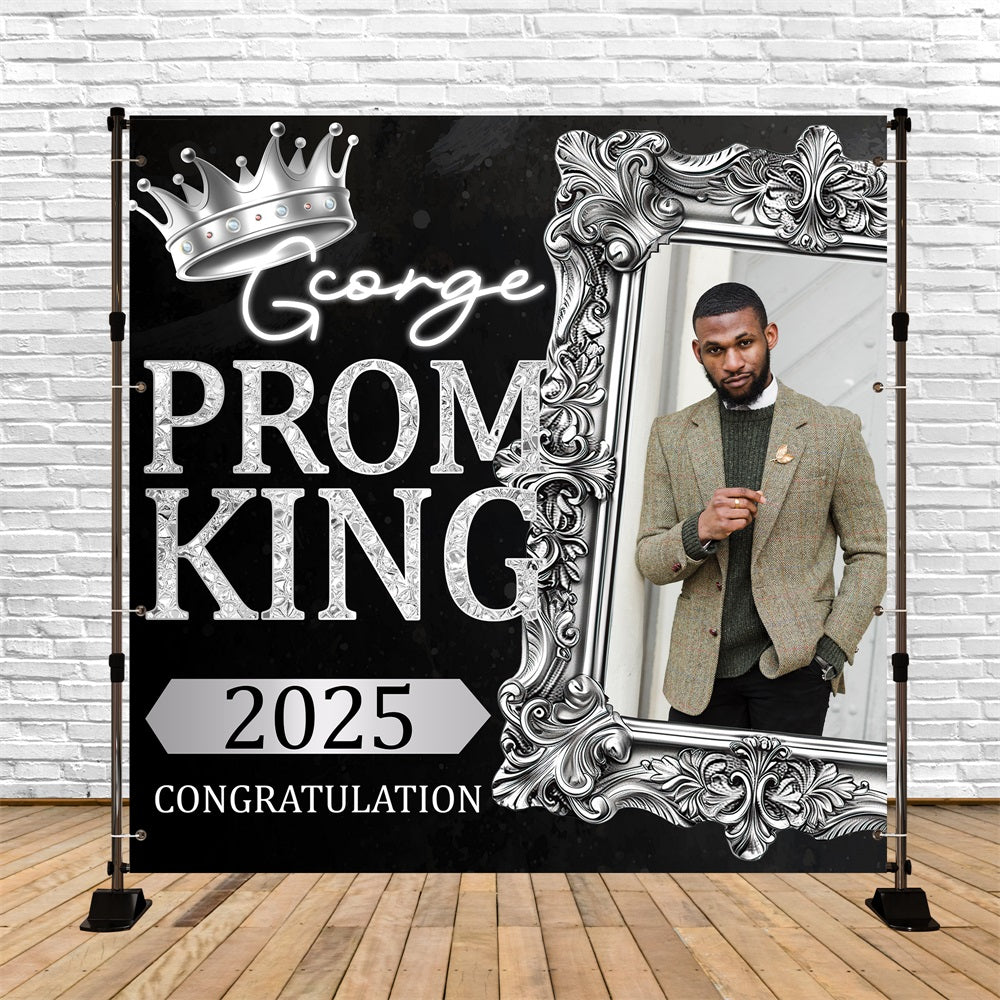 Toile de Fond de Bal 2025 Couronne Cadre Personnalisée BRP5-212