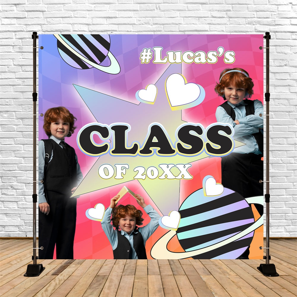 Toile de Fond de Graduation 2025 Amusement Cosmique Personnalisée BRP5-226