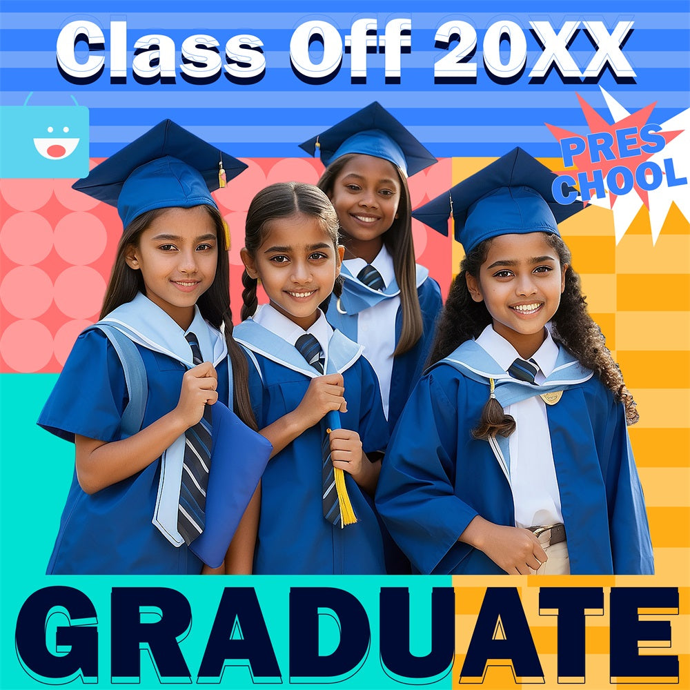 Toile de Fond de Graduation Préscolaire Étoiles du Futur Personnalisée BRP5-228