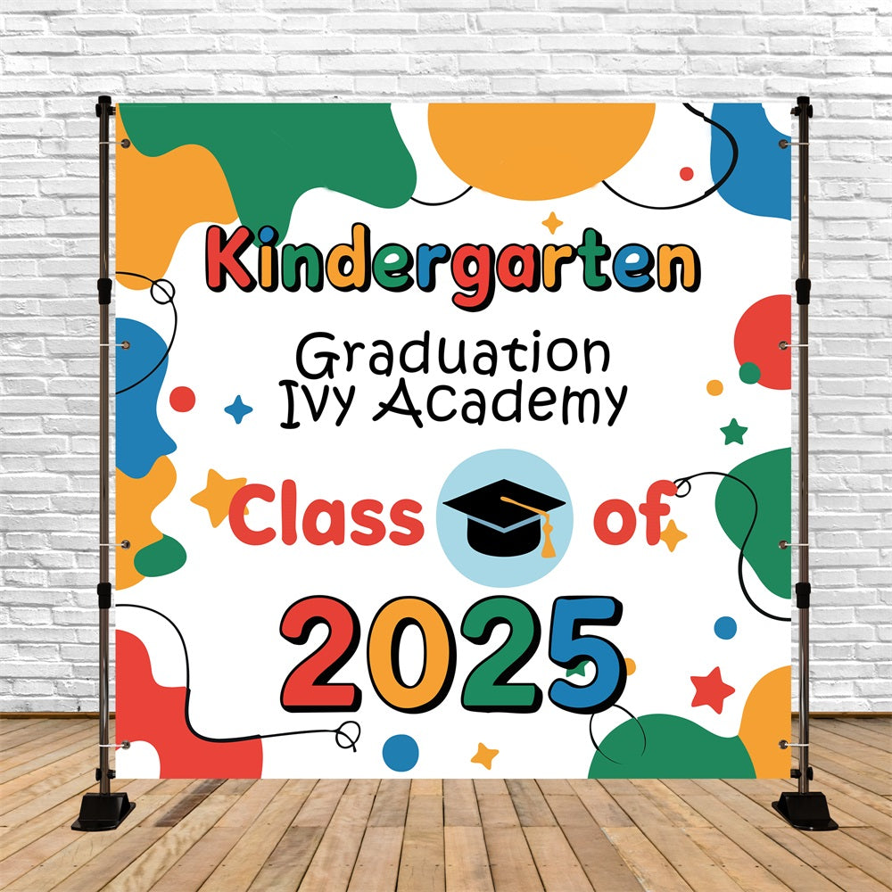 Toile de Fond de Graduation Préscolaire Explosion de Couleurs Personnalisée BRP5-233