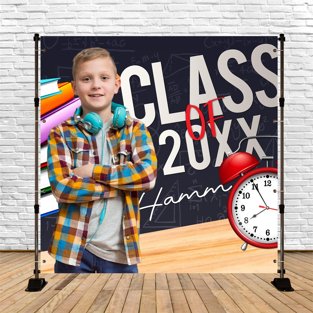 Toile de Fond Photo de Graduation Idées Tableau Livre Empilé Personnalisée BRP5-234