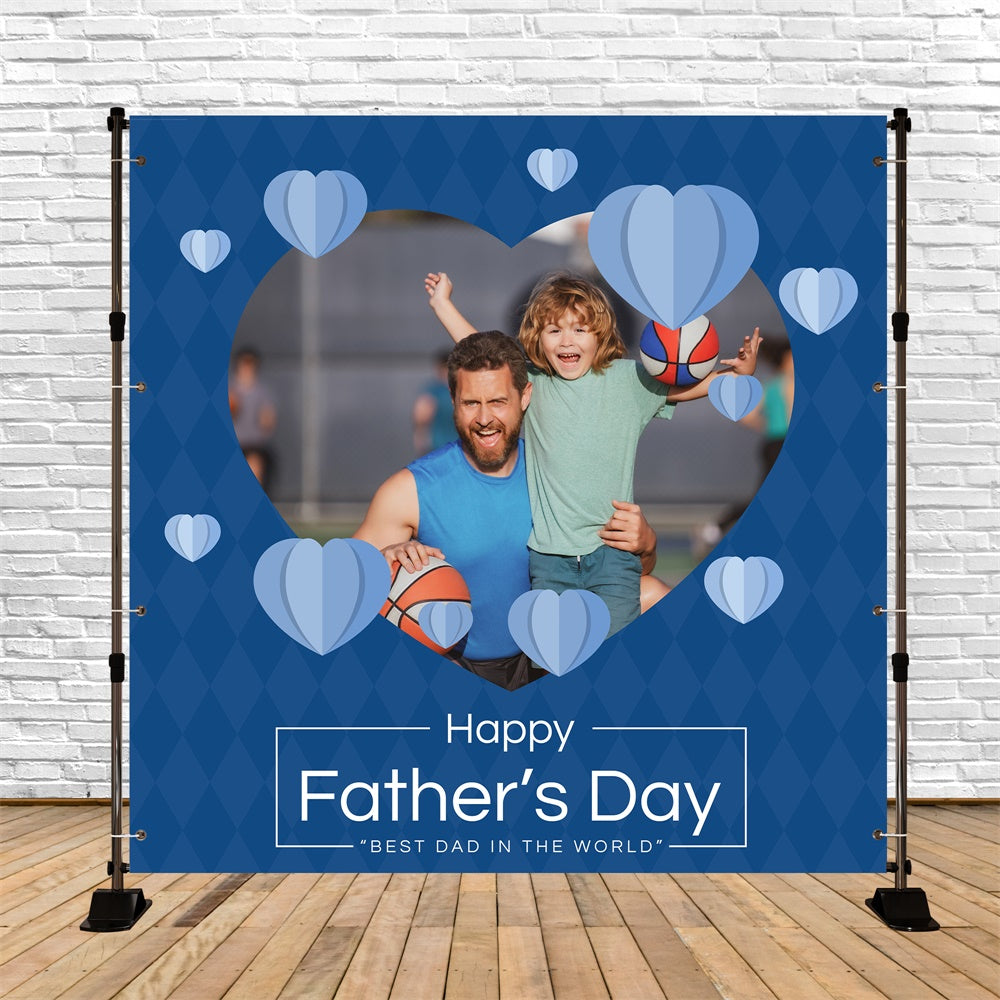 Toile de fond Fête des Pères Idées Cœur Bleu Sport Personnalisée BRP5-70