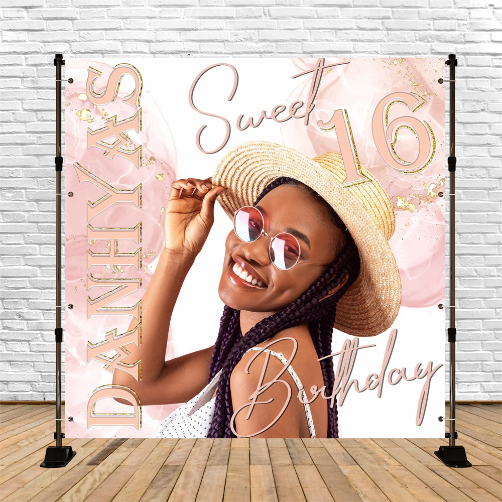 Toile de fond Anniversaire Personnalisé Chic Minimaliste Sweet 16 BRP5-96