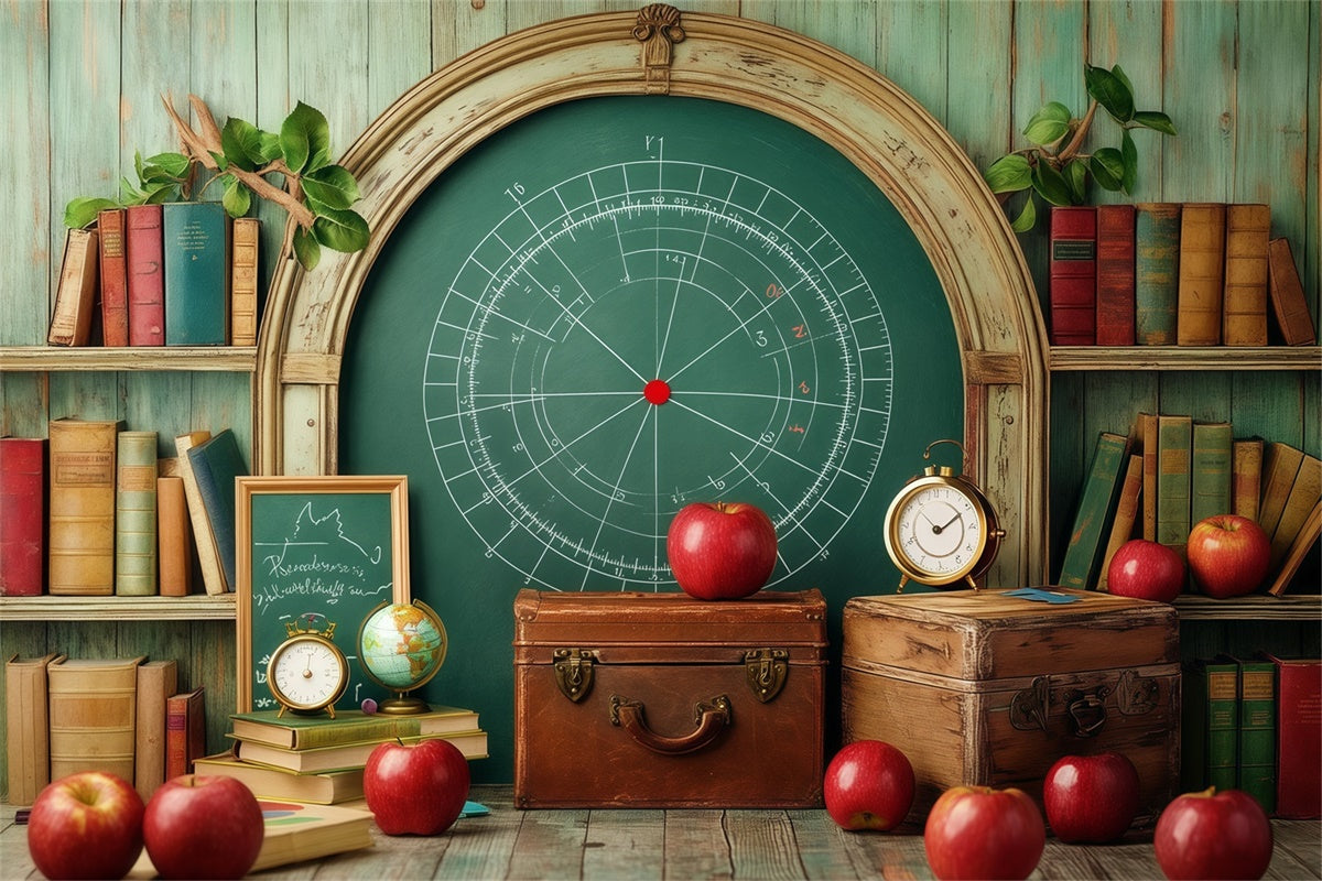 Toile de fond Photo École Pommes d’Automne et Livres BRP57-10