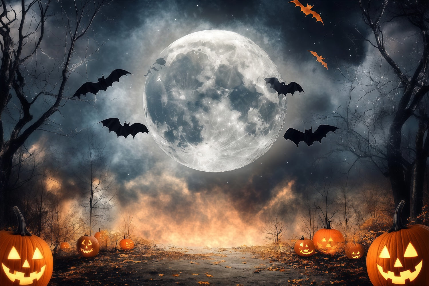 Toile de fond Photo Halloween Clairière Hantée au Clair de Lune BRP57-100