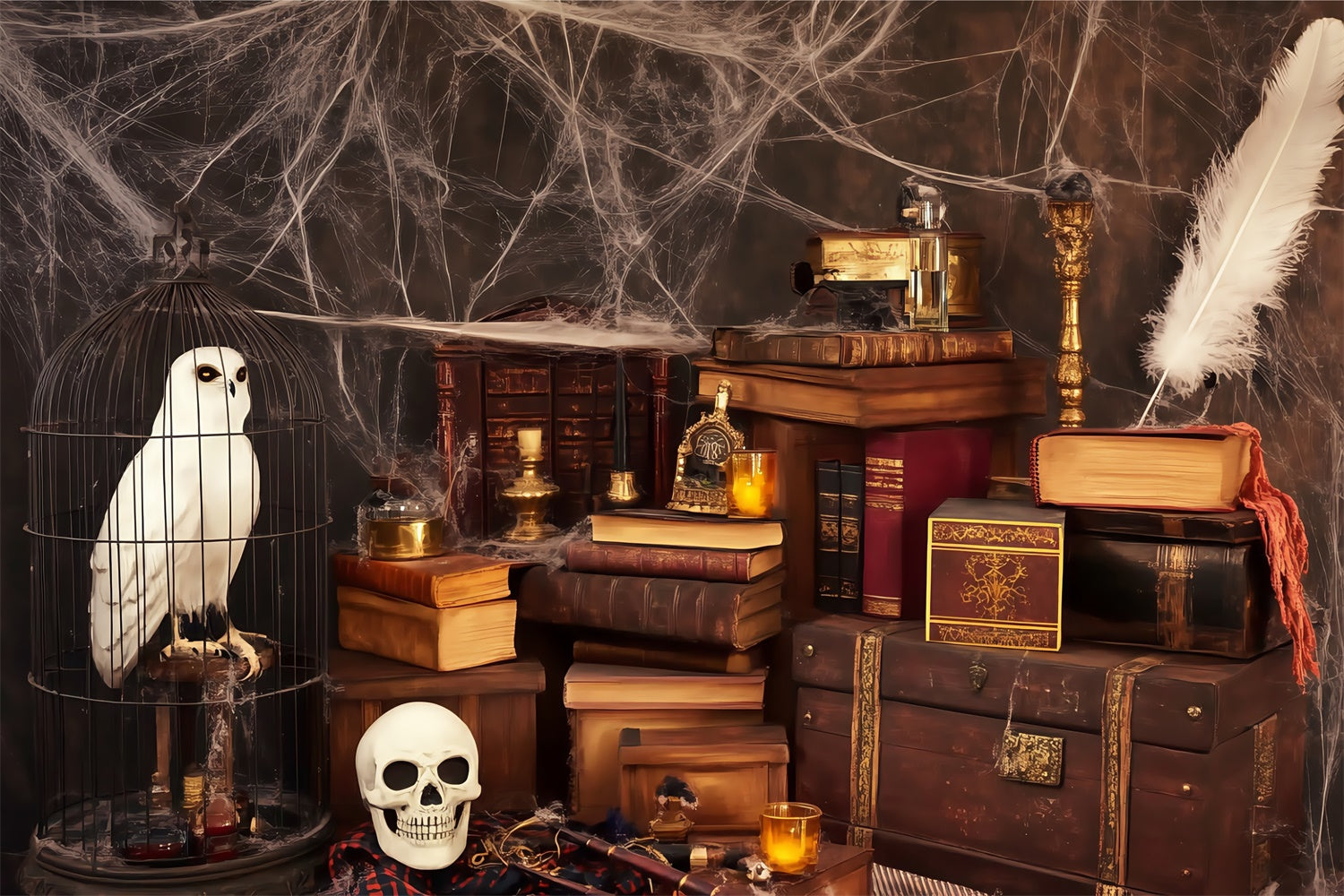 Toile de fond Halloween Sortilèges Crânes Bureau BRP57-114
