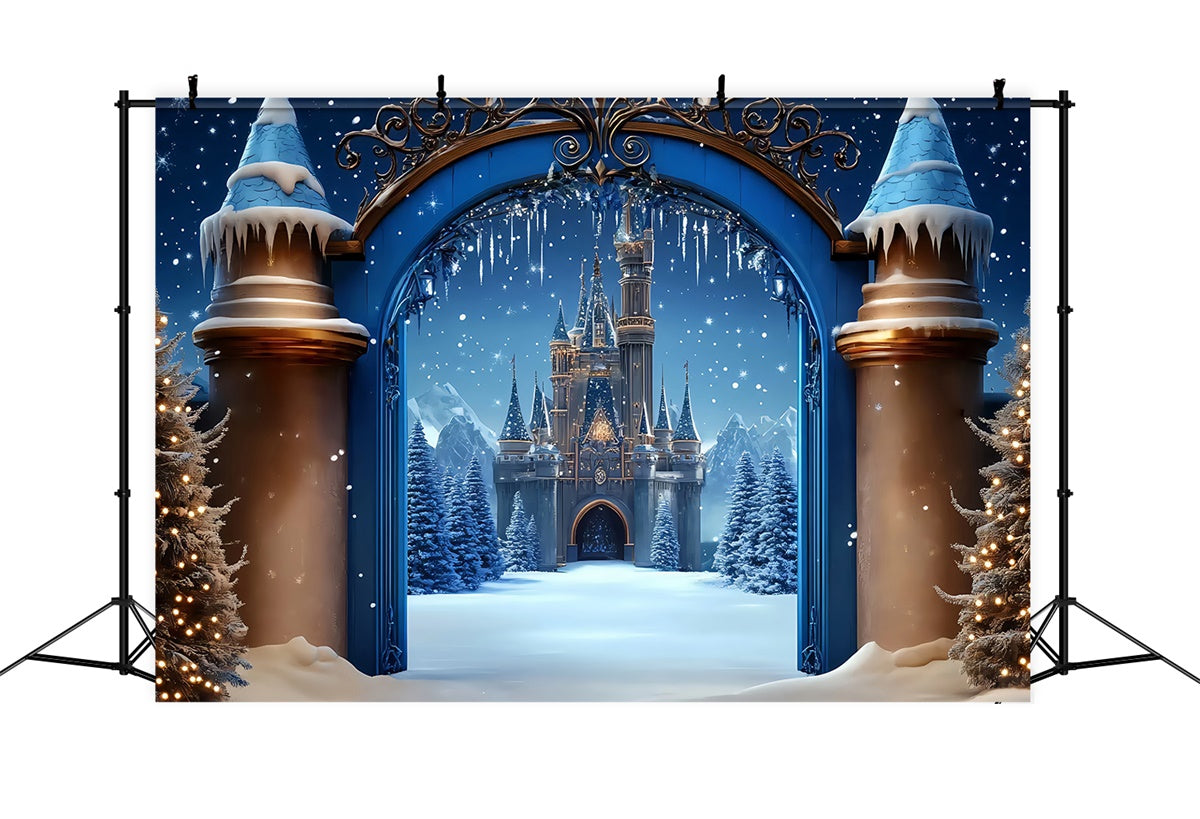 Toile de fond photo Noël Château Rêve Royal BRP57-117
