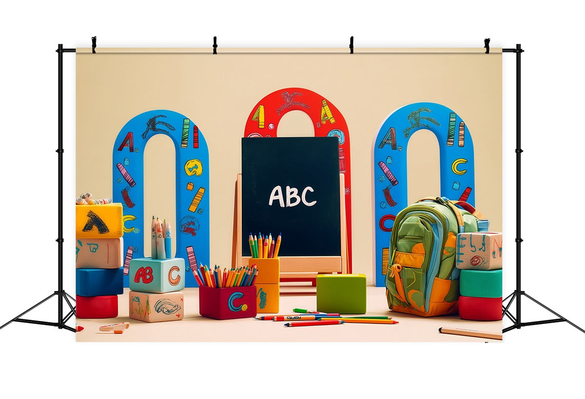 Toile de fond Rentrée des Classes Petits Écoliers Prêts BRP57-12