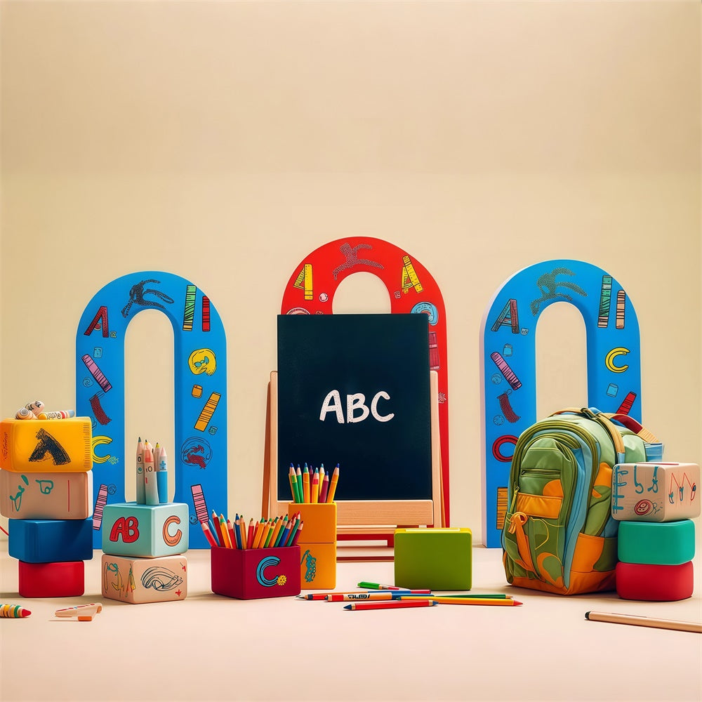Toile de fond Rentrée des Classes Petits Écoliers Prêts BRP57-12