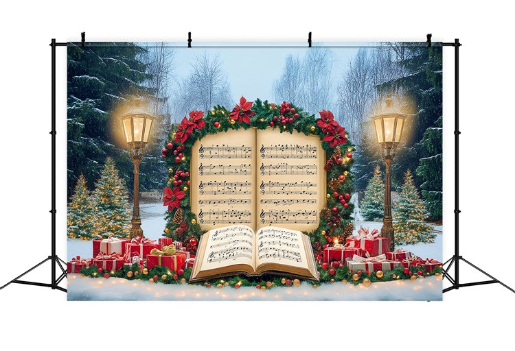 Toile de fond photo Noël Notes de Musique Festives BRP57-121