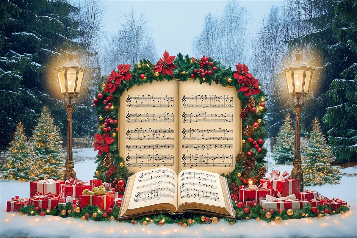 Toile de fond photo Noël Notes de Musique Festives BRP57-121