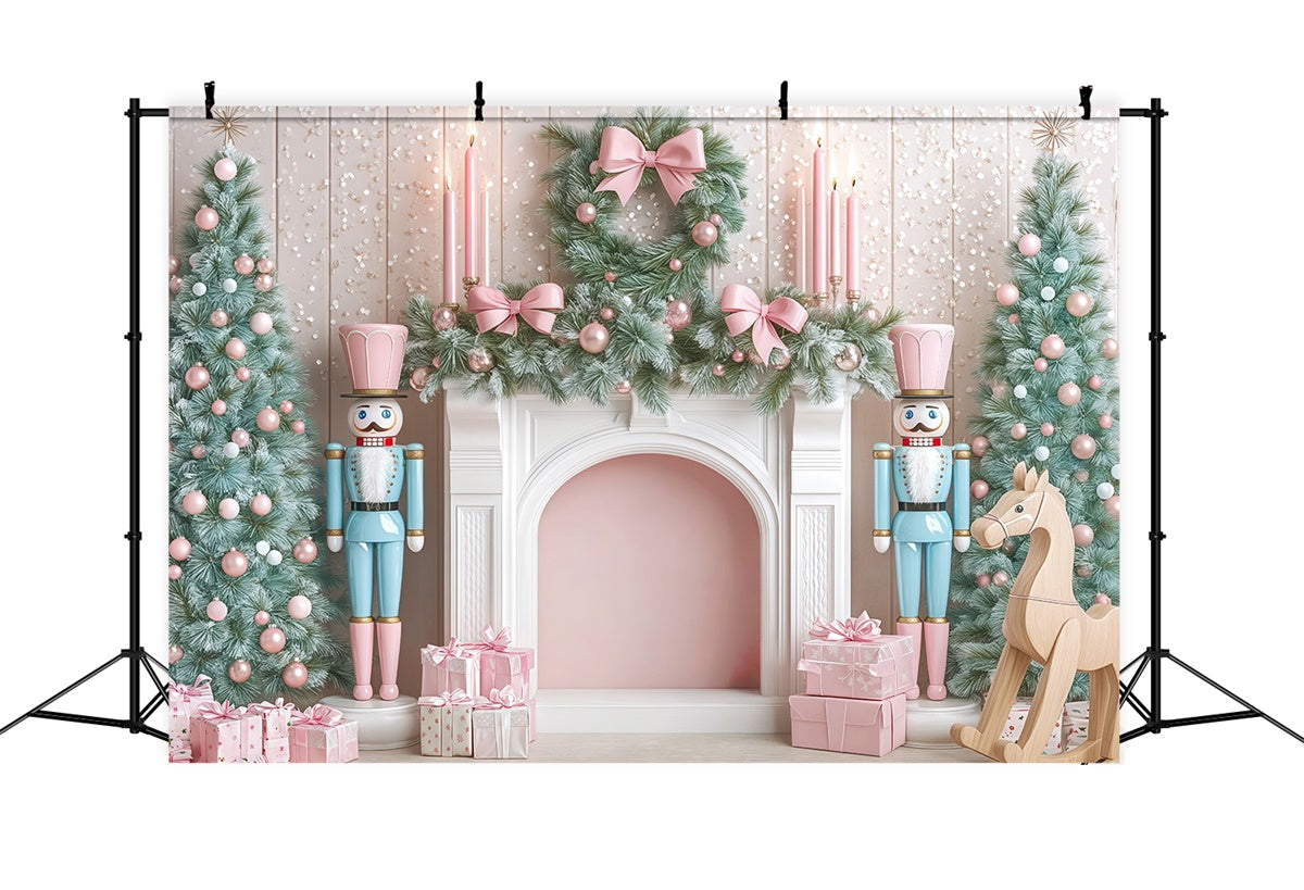 Toile de fond de Noël Délice Guirlande Sucrée Cheminée BRP57-132