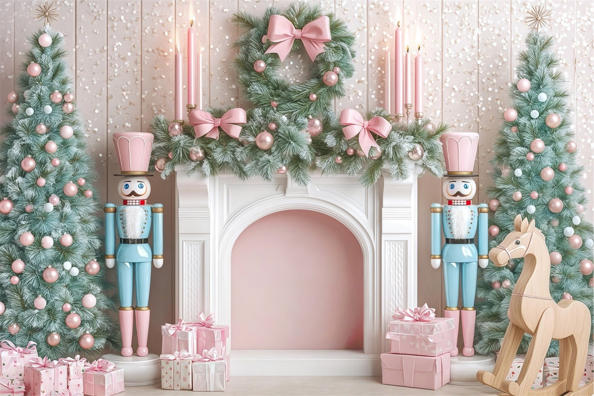 Toile de fond de Noël Délice Guirlande Sucrée Cheminée BRP57-132