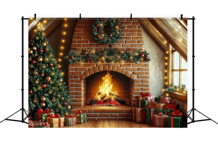 Toile de fond photo Noël Cadeau et Lueur Dorée BRP57-135