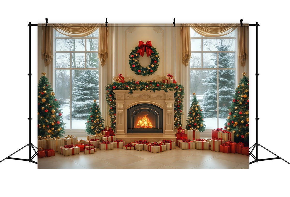Toile de fond Noël Salle de Bal Élégante d’Hiver BRP57-139