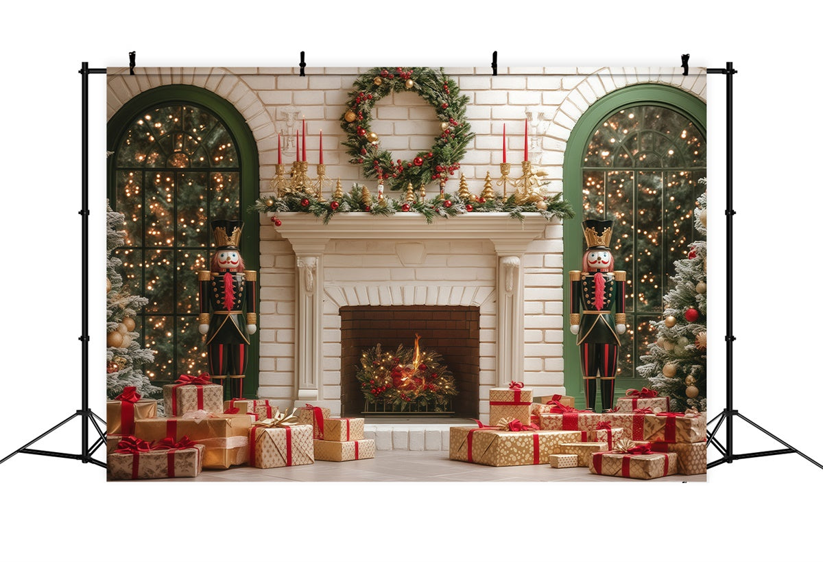 Toile de fond de Noël Souhaits au Foyer de Noël BRP57-145