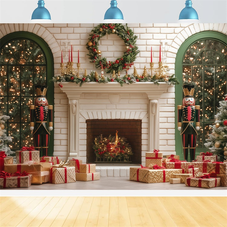 Toile de fond de Noël Souhaits au Foyer de Noël BRP57-145