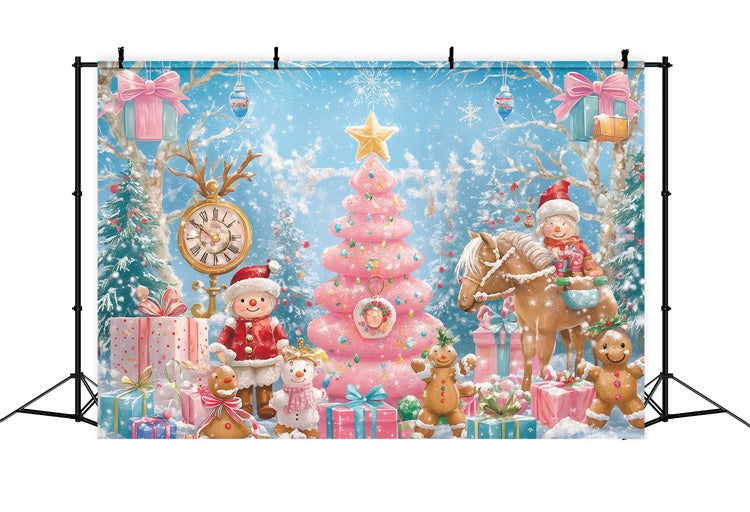 Toile de fond photo Noël Promenade Joyeuse Pain d’Épices BRP57-147