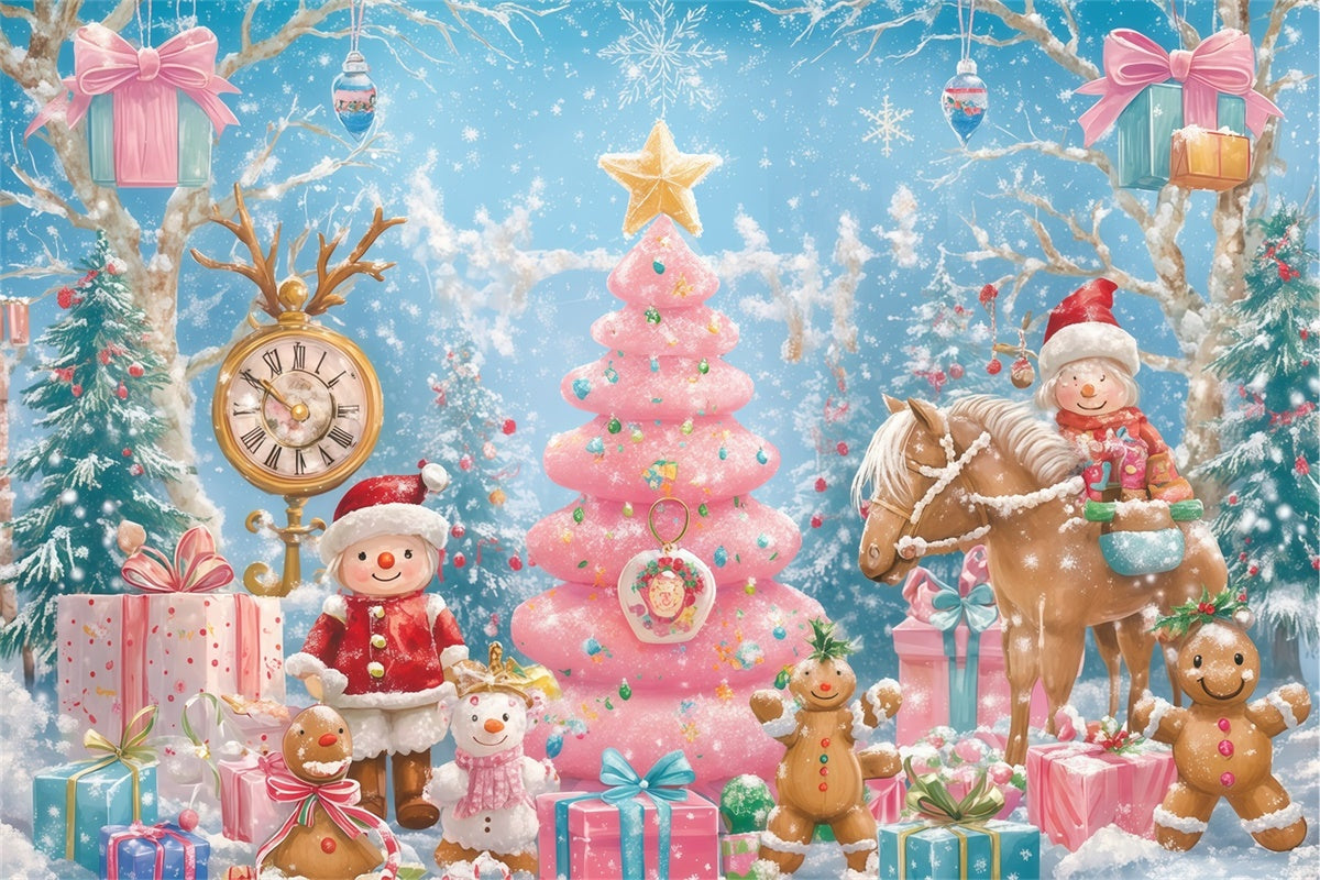Toile de fond photo Noël Promenade Joyeuse Pain d’Épices BRP57-147