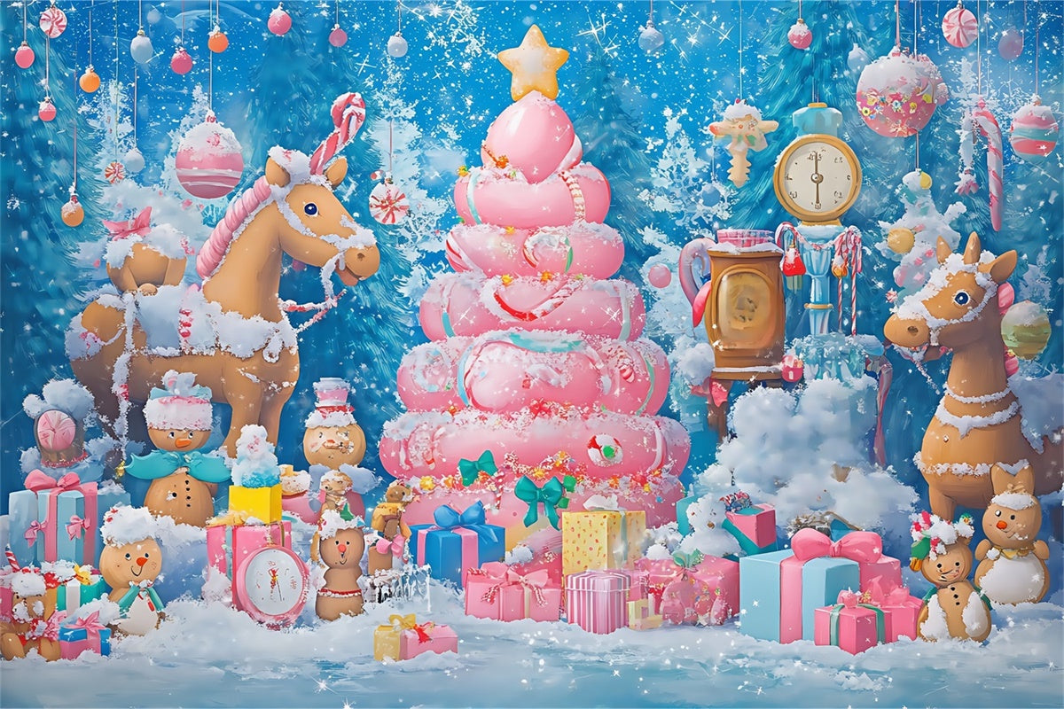 Toile de fond Noël Fantaisie Pain d’Épices et Jouets BRP57-148