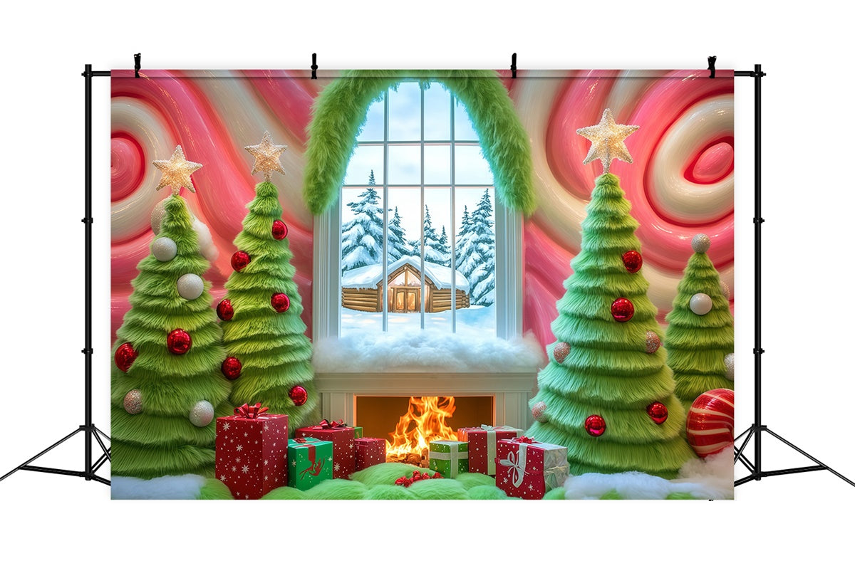 Toile de fond photo Noël Cabane Sucrée Conviviale BRP57-150