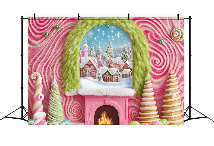 Toile de fond photo Noël Village Sucre d’Orge BRP57-152