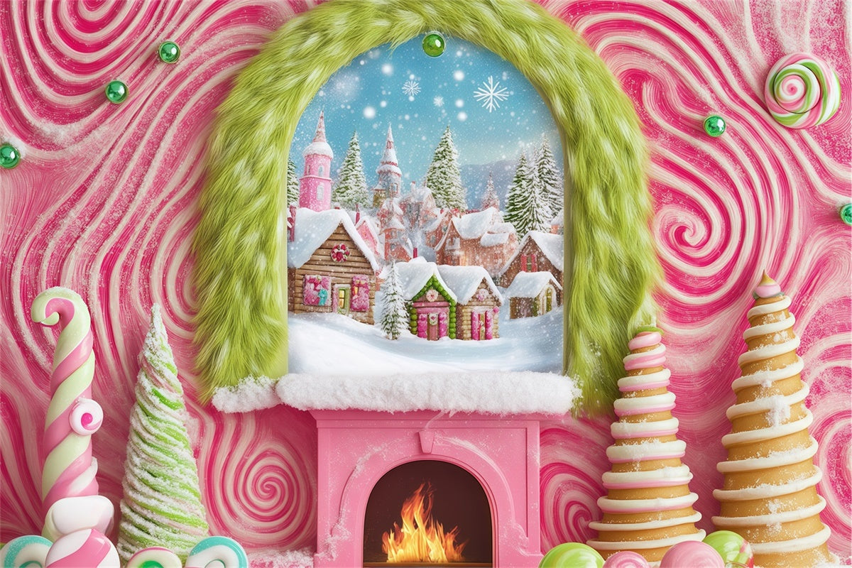 Toile de fond photo Noël Village Sucre d’Orge BRP57-152