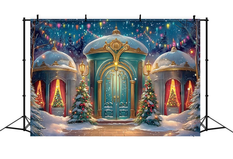 Toile de fond Noël Entrée du Palais de Noël BRP57-157