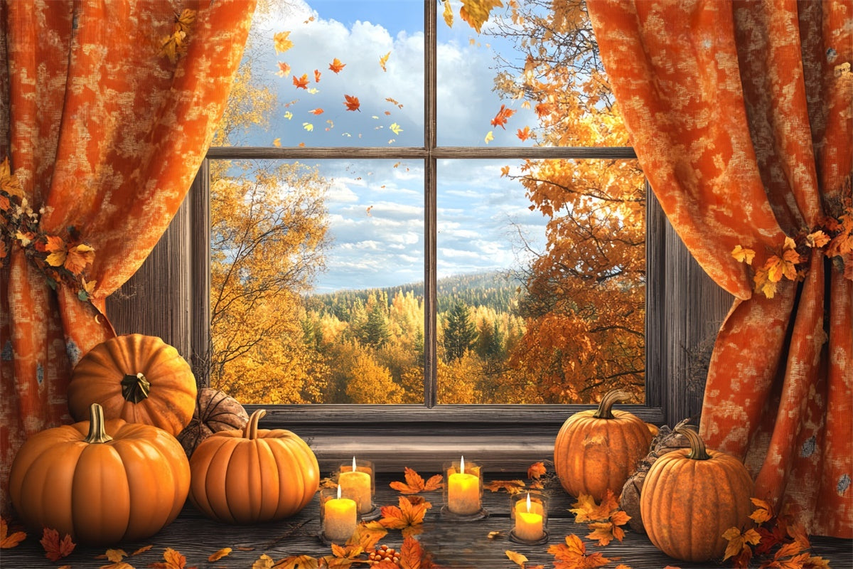 Toile de fond Photo Automne Récolte Fenêtres Rustique BRP57-173