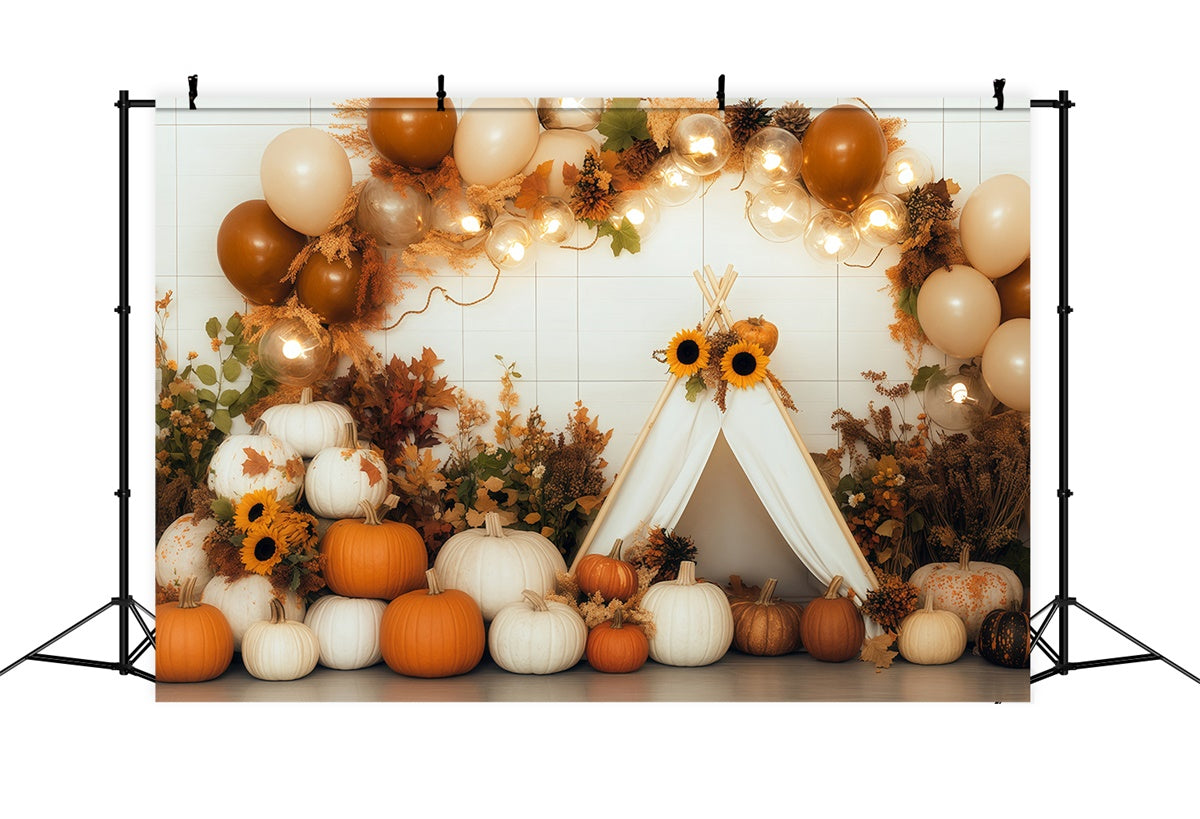 Toile de fond Photo Automne Tente Citrouille Fête BRP57-185