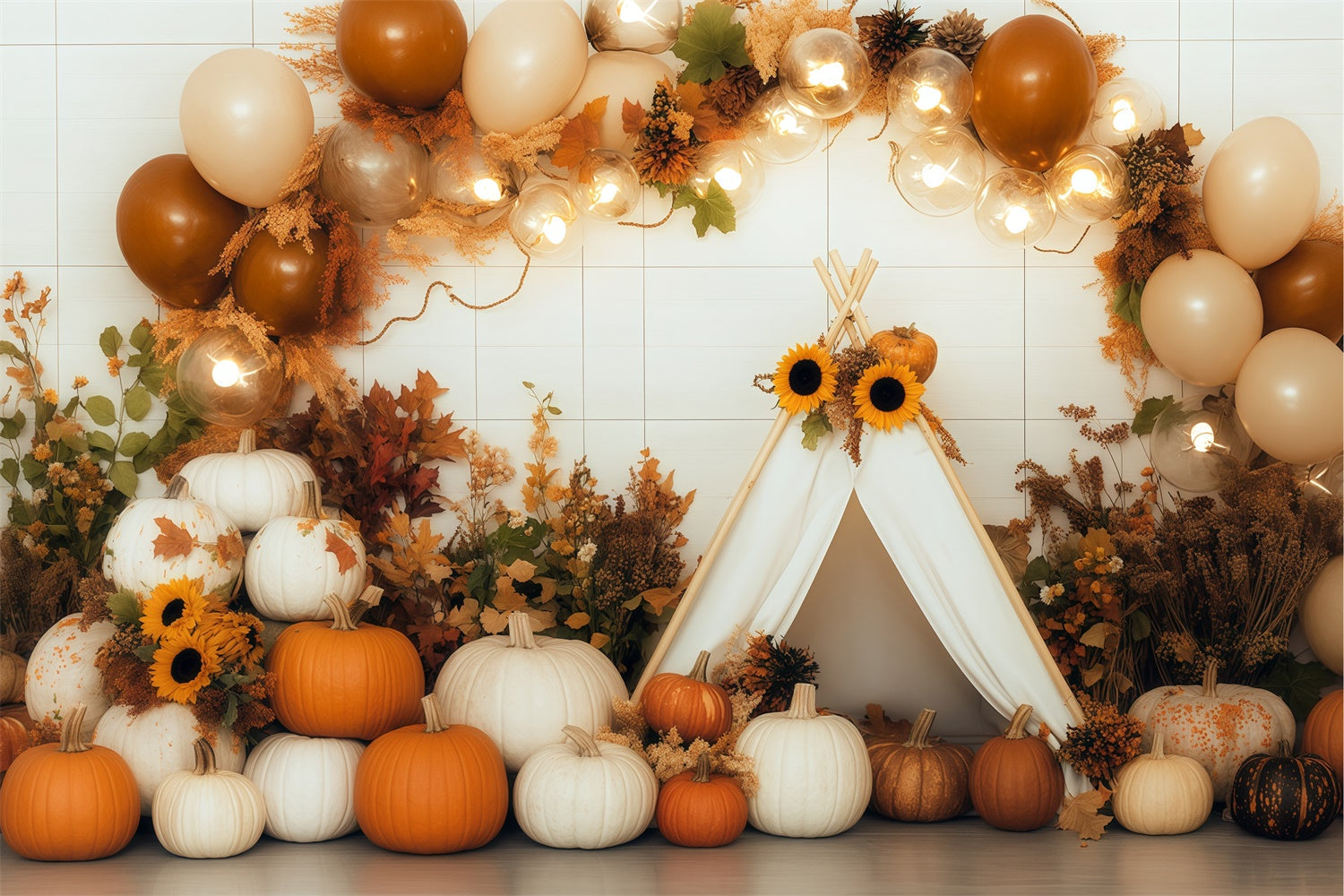 Toile de fond Photo Automne Tente Citrouille Fête BRP57-185