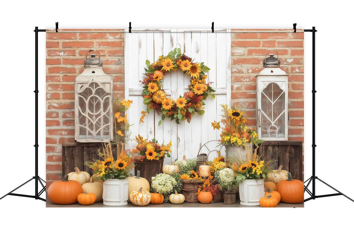 Toile de fond Photo Automne Mur Brique Décor Automne BRP57-189