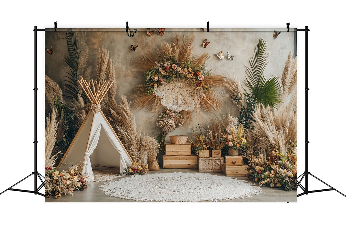 Toile de fond Photo Automne Coin Récolte Rustique Bohème BRP57-191